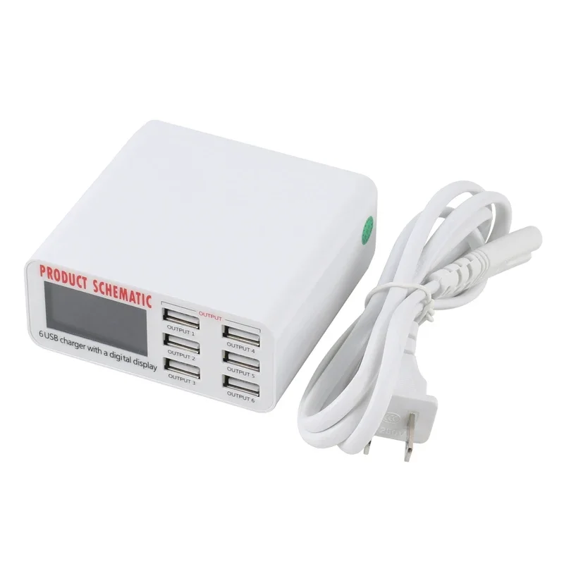 

Цифровой 6-портовый USB-адаптер питания для быстрой зарядки