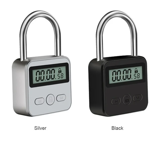Smart Time Lock LCD Display Time Lock Multifunction Travel Electronic Timer, Waterproof USB Rechargeable Temporary Timer Padlock 1