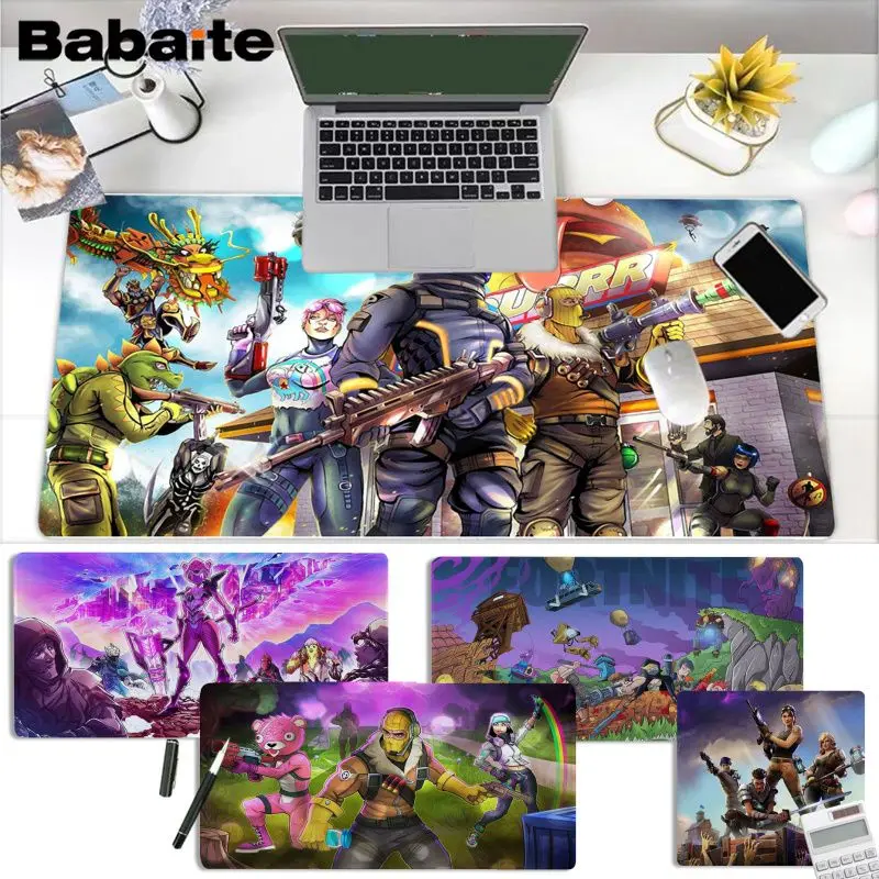 

Cartoon Battle Royales F-Fortnites Mousepad girl pad Keyboards Mat Rubber mousepad Size for large Edge Locking Keyboard Pad