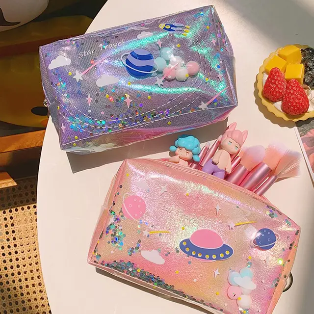 Star Pencil Case Glitter Large Capacity Pencilcase School Pen Makeup Case  Supplies Pencil Bag School Box Pencil Pouch Stationery