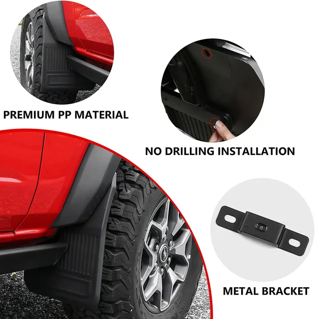 WeatherTech No-Drill MudFlap For 2021-2022 Ford Bronco Sport Front - Laser Measured, Easy Install, Made In USA