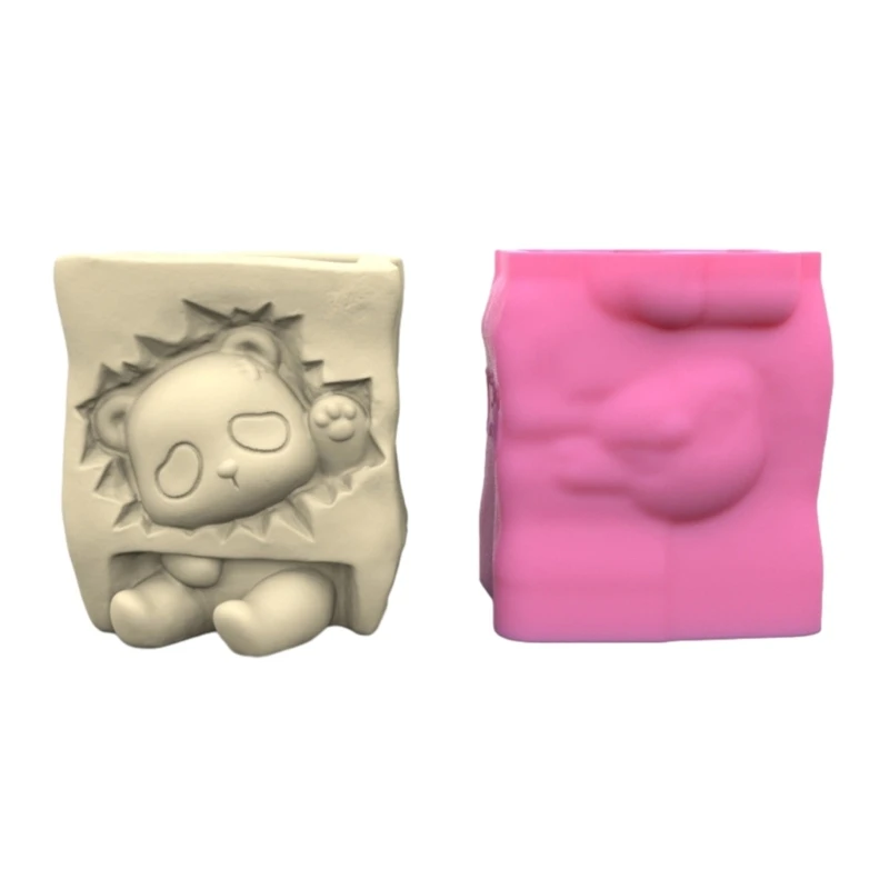 

Y1UE Silicone Flowerpot Silicone Mold Panda Shaped Concrete Moulds DIY Flowerpots Molds Cements Mould Silicone Material