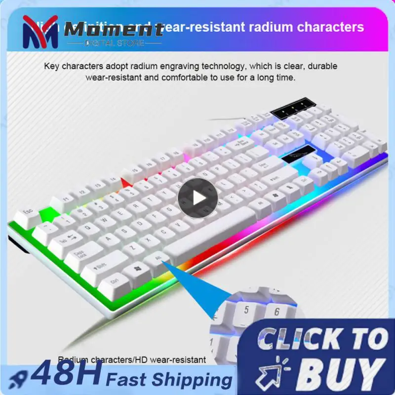 Wireless Punk Sensazione Meccanica Tastiera Mouse Set Ufficio Business Girl Key Mouse Ebay