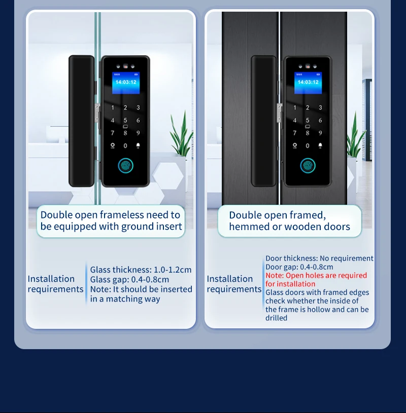 3D Face Recognition Smart Lock Tuya APP WIFI Infrared Sensor Biometric Electroni