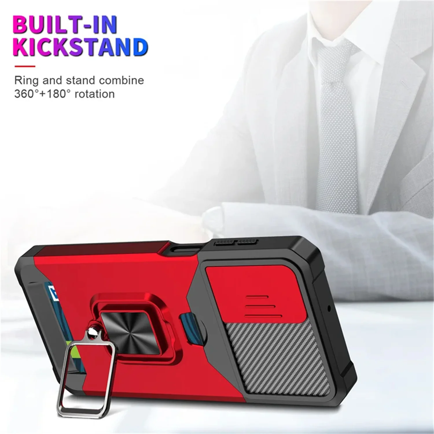 Rugged Slide Camera Stand Card Bag Cover with Enhanced Protection