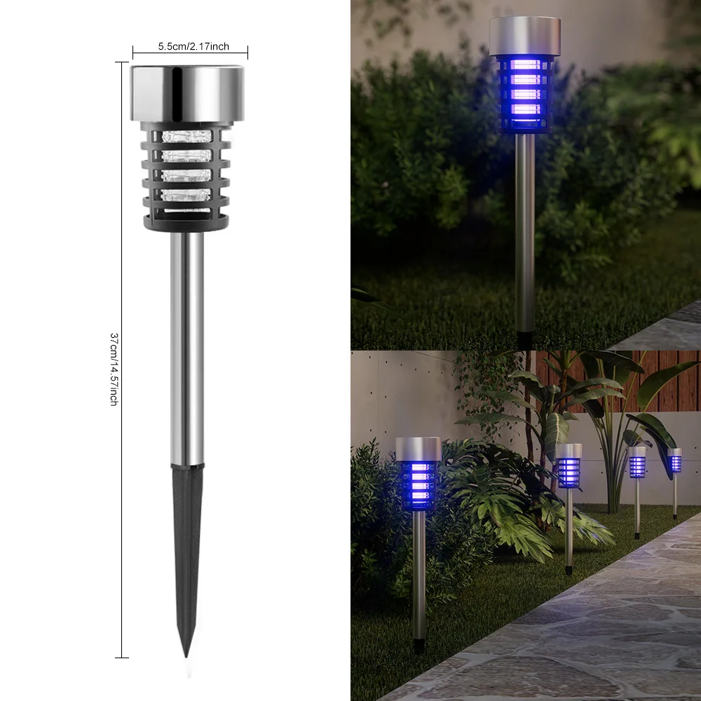 Lámpara Solar Antimosquitos, Impermeable, Eléctrica, Trampa para Moscas UV, para Jardín, Patio, Camping, Control de Insectos