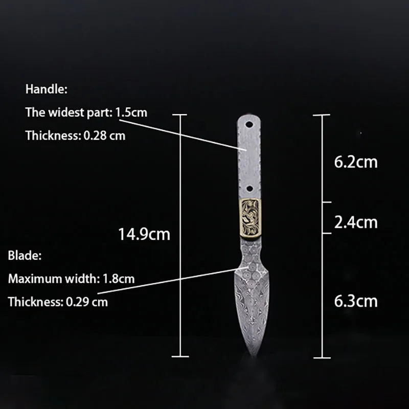 Thousand layer Damascus Steel Tea Needles semi-finished Blank Household DIY Teaware Accessories Hand Tool Parts