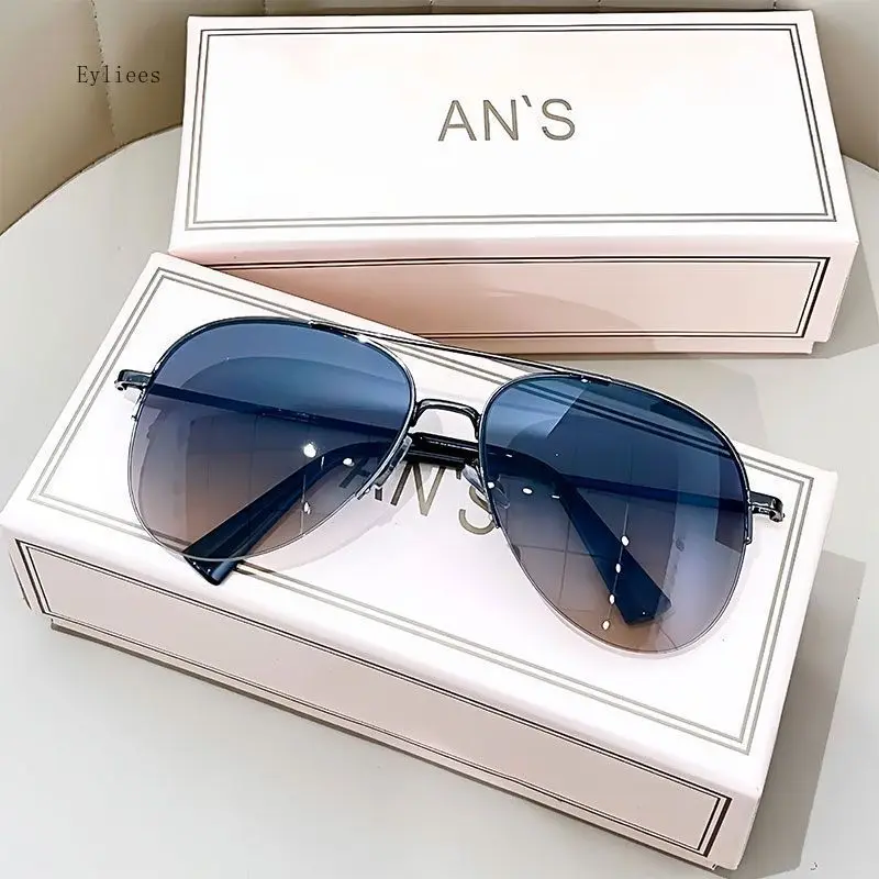 Fashion Gradient Sunglasses for Men Big Frame Pilot Sun Glasses Brand Design Anti-reflective Lunette De Soleil Homme UV400 Polarized Sunglasses