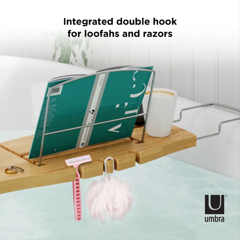 Umbra Aquala Bamboo Bathtub Caddy, Natural