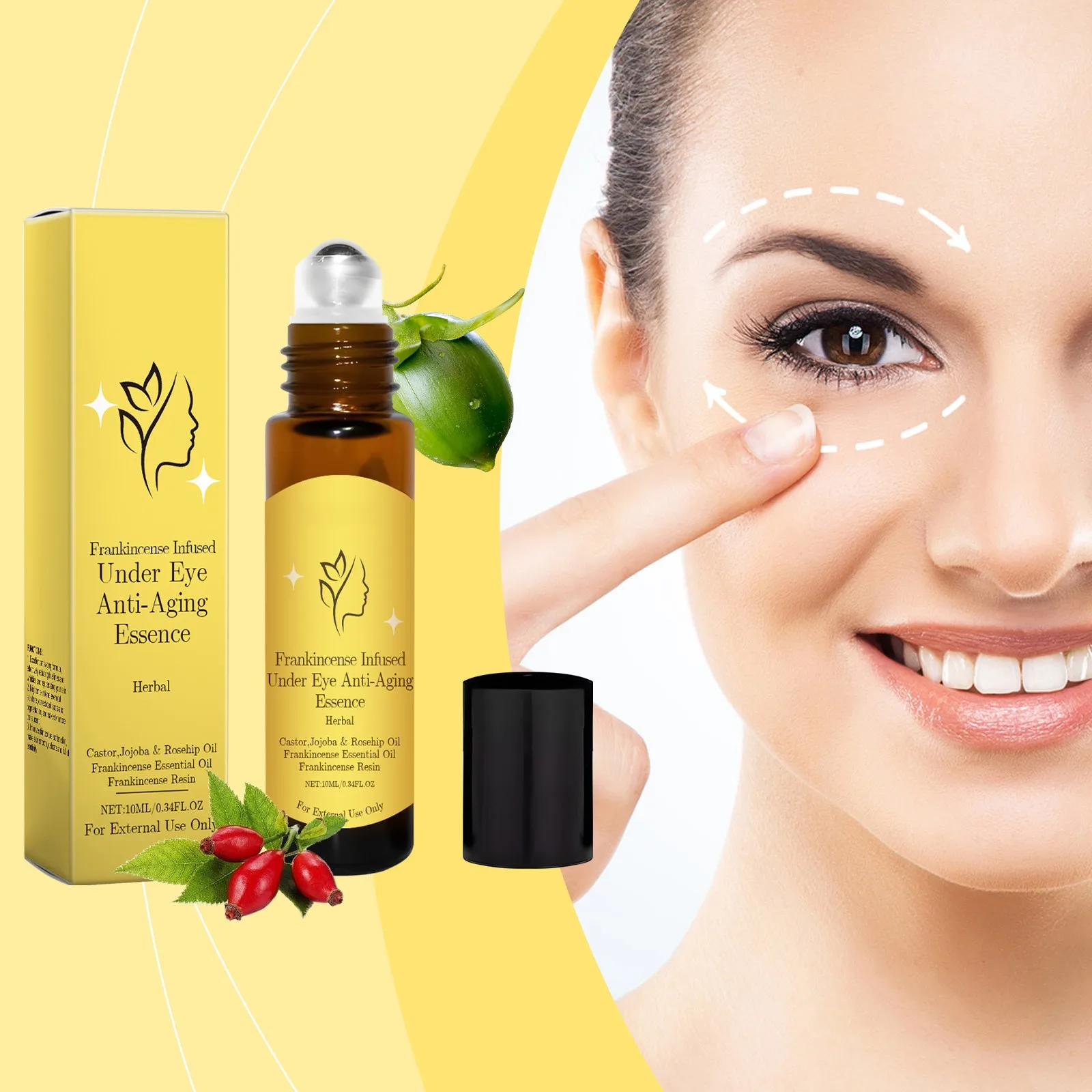 Skin Care Products Rollerball Organic Castor Rosehip Jojoba Oil Serum 10ml