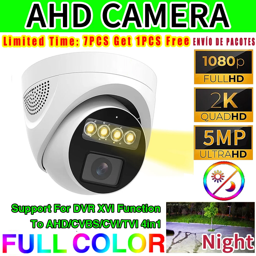 5MP 24H Full Color Night Vision CCTV AHD Dome Camera Indoor 4MP 1080P HD 4Array Luminous Led Digital H.265 For Home Video Sphere