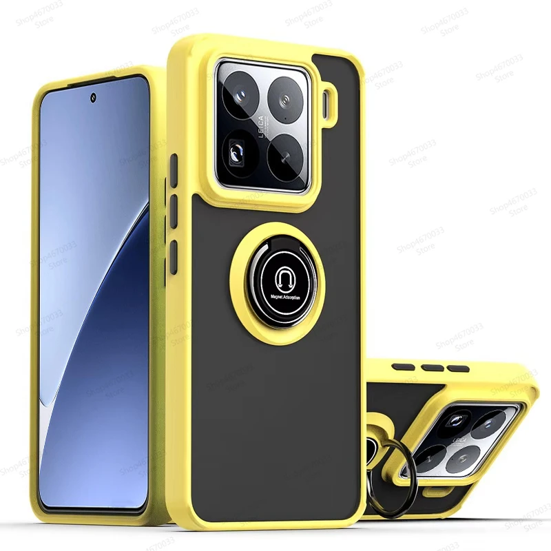 Matte Armor Magnetic Phone Case with Ring Holder Cover