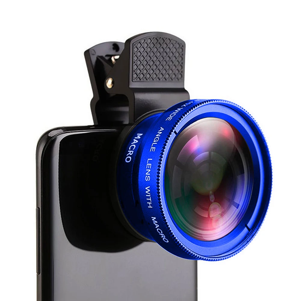 Mobile Phone Lens 0.45X Wide Angle Zoom Macro Lenses Camera Kits With Clip Lens On The Phone For Smartphone Camera Len 