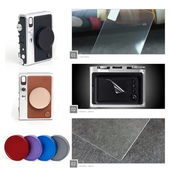 카메라 케이스가 있는 알루미늄 렌즈 커버, 전면 렌즈 캡, 인스탁스 미니 에보 카메라 렌즈 커버, 물과 먼지로부터 렌즈 보호, 55mm