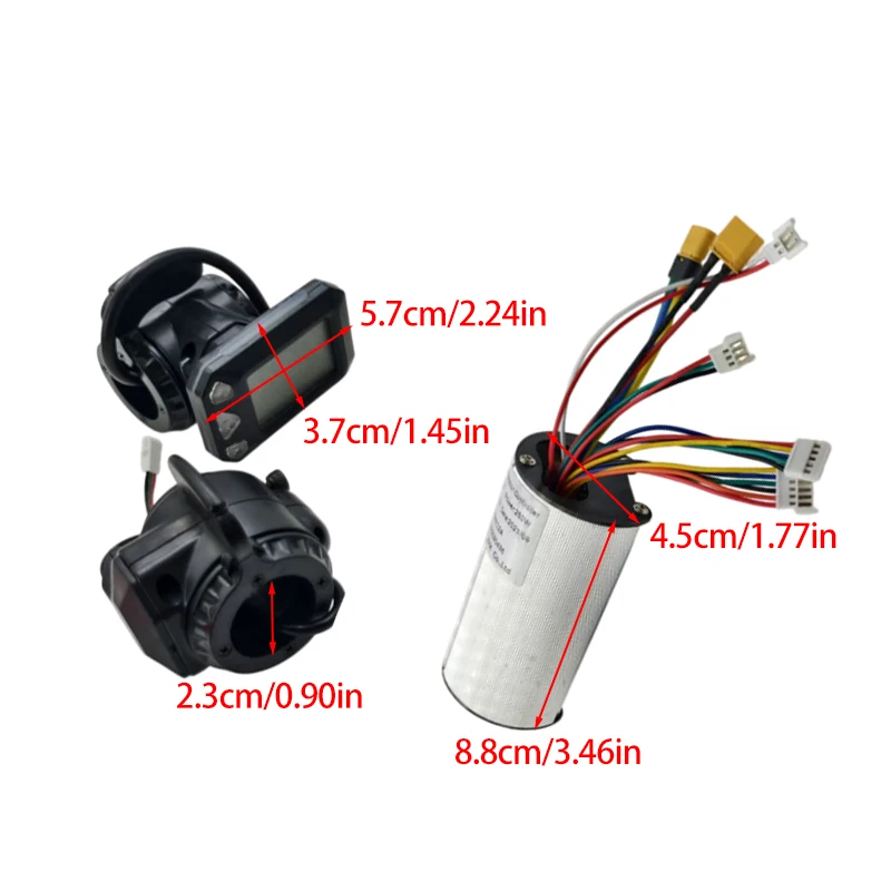 Controller per Bicicletta Elettrica 24V250W 36V 350W con Display LCD e Freno, Set di Accessori per Scooter Elettrico - immagine 2
