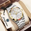 PAAZOMU Luxury Men Watch Date Week Waterproof Luminous Stainless Steel Watch For Man Casual Quartz Men's Watches Male Sport+Box