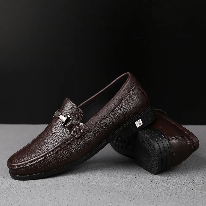 Luxury Men Casual Shoes Genuine Leather Men Loafers Handmade Slip-On Flats Leisure Walk Mocasines High Quality Man Driving Shoes 3