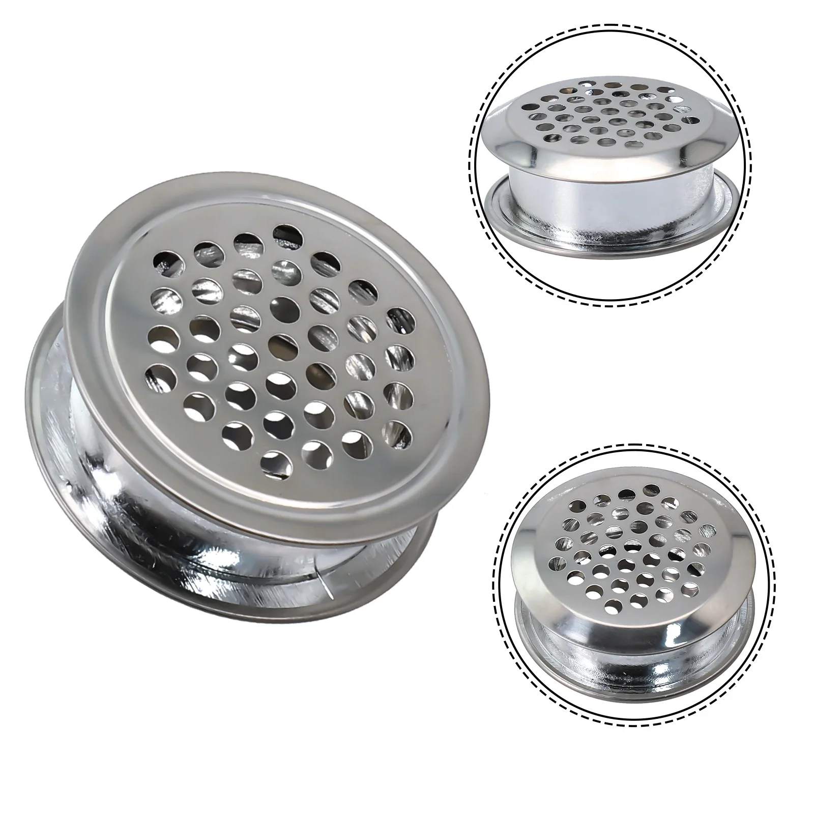 

Stainless Steel Round Vent Grilles, 2 Wardrobe Cabinets, Metal Vent Plugs, Double-sided Vent Covers, Furniture Cabinet Hardware