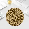 Leopard Print Panther22x22cm Round Kawaii Cartoon Anime Gaming Mouse Pad Keyboard Mouse Mats Deskpad Girls for PC Mouse Carpet 3