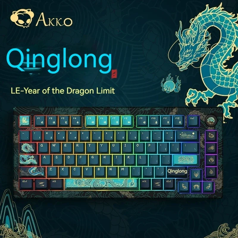 

Akko Le-Dragon Mechanical Keyboard Magnetic Axis Plate 8k Hot Swap Wired Keyboard Custom Knbo Rgb Keyboard For Computer Gifts