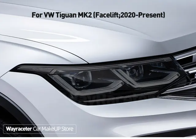 LAYGU Autoscheinwerfer TPU Transparent Schwarz Schutzfolie Aufkleber ， Für  VW Tiguan Facelift 2020 2021 Zubehör