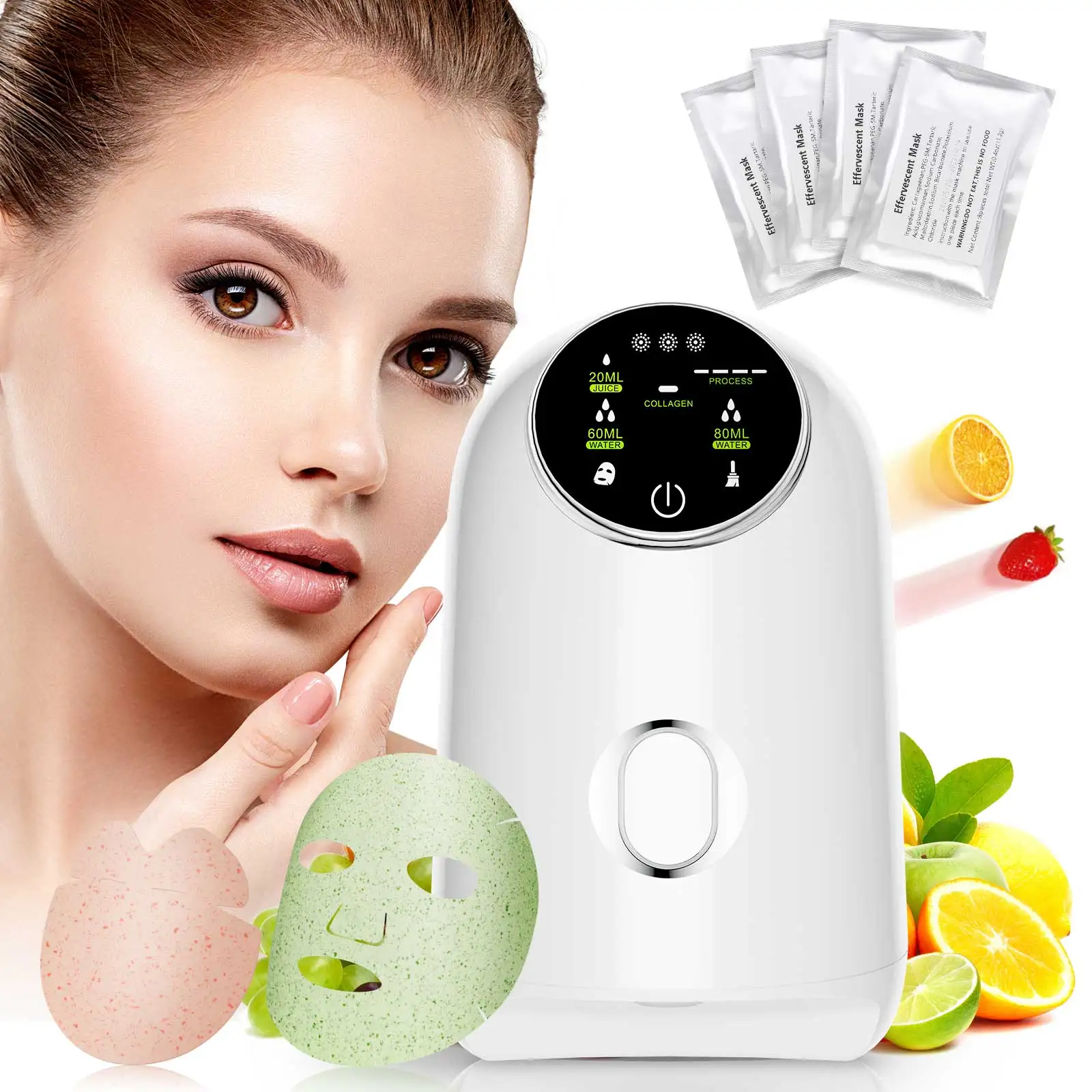 

Home Use Automatic DIY Fruit Vegetable Skincare Acne Treatment Hydration Anti Aging with 32pcs Collagen Beauty Facial Mask Maker