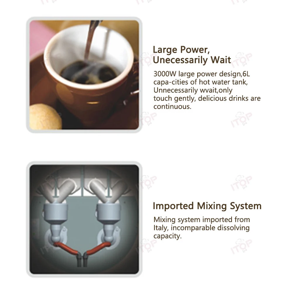 ITOP Instant Beverage Machine Commercial Hot Chocolate Dispenser for Hotel/ Office for Despensing White Coffee, Mochaccino etc