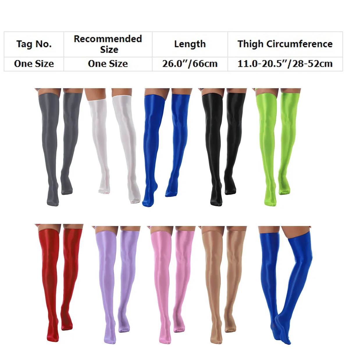 Women Oil Shiny Stockings Glossy Compression Thigh High Long Socks Elastic Solid Rave Party Clubwear Pole Dance Outfit