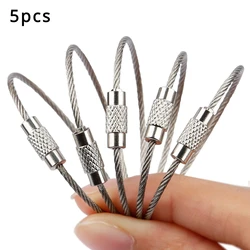 Compact Outdoor EDC Camping Tool Kit - Multitool Keychain with Stainless Steel Wire Rope Keyring (5 PCS)