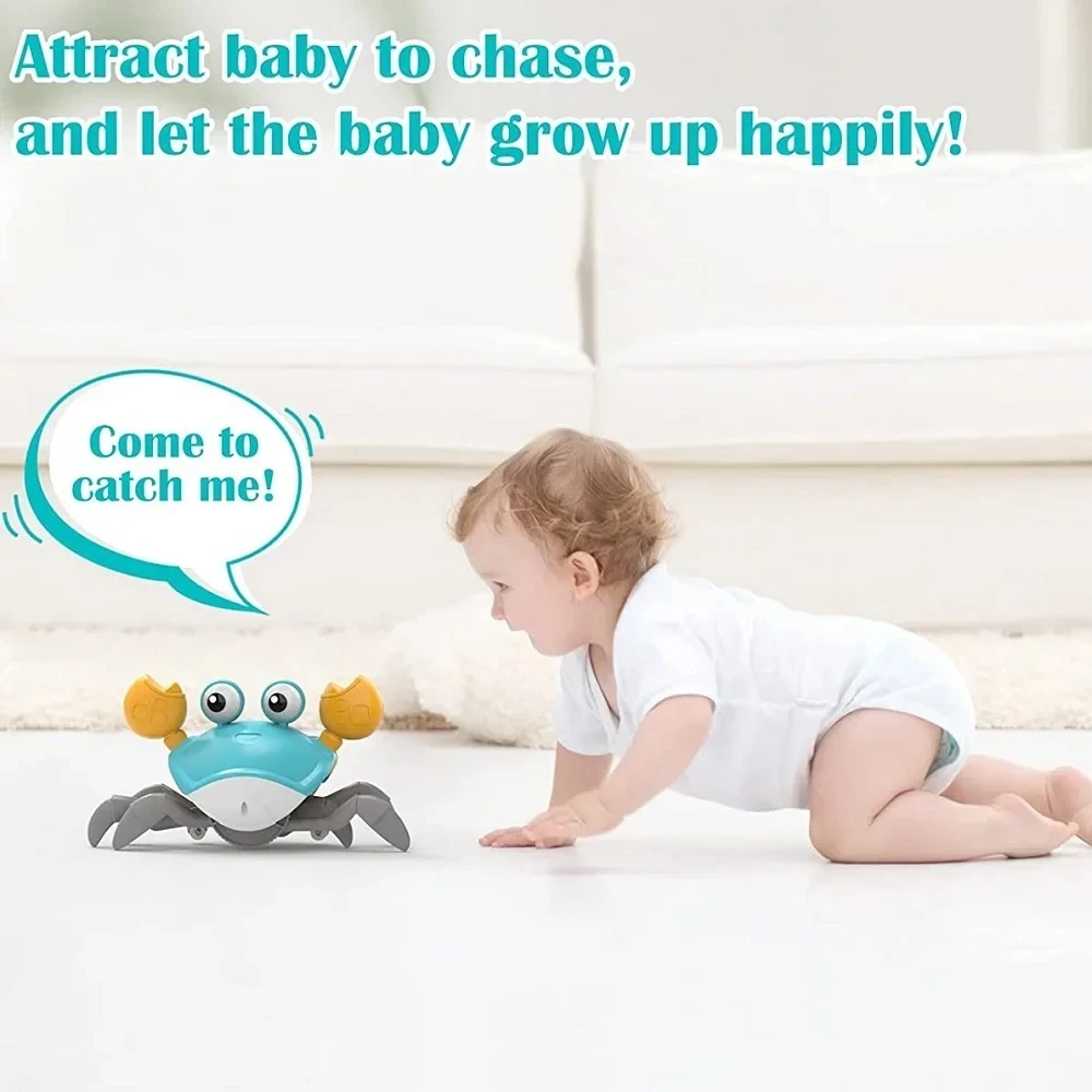 Dancing Crab Toy - Interactive Crawling Gift for Babies No Battery Required