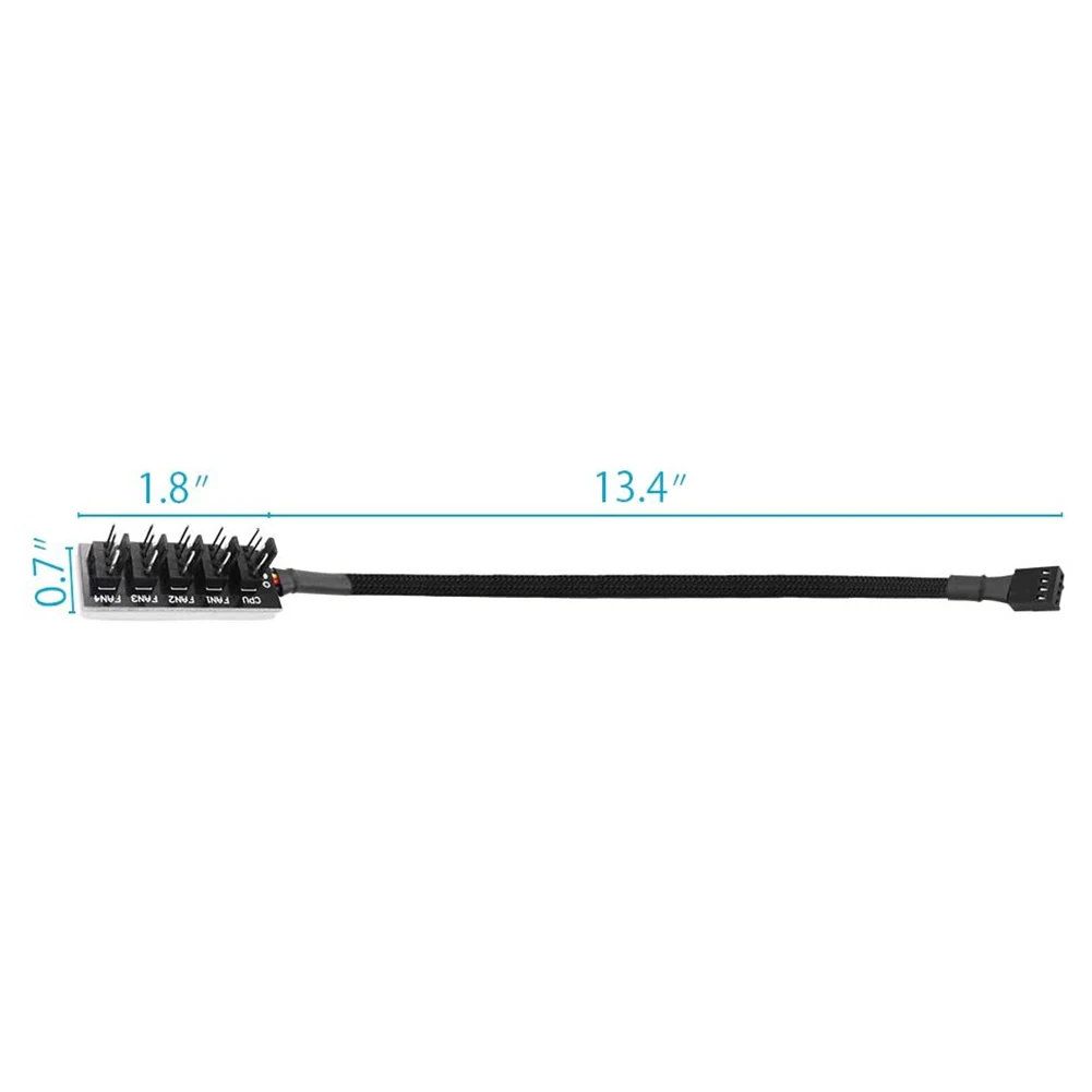 1 to 5 4Pin PWM Hub Fan Splitter 6