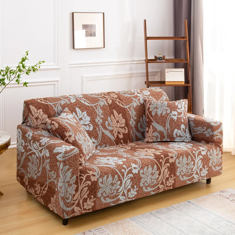 thumbnail image 1 of Funda de sofá elástica con estampado Universal, cubierta protectora de muebles de poliéster con funda de almohada, Loveseat, 1 unidad, 1 of 5