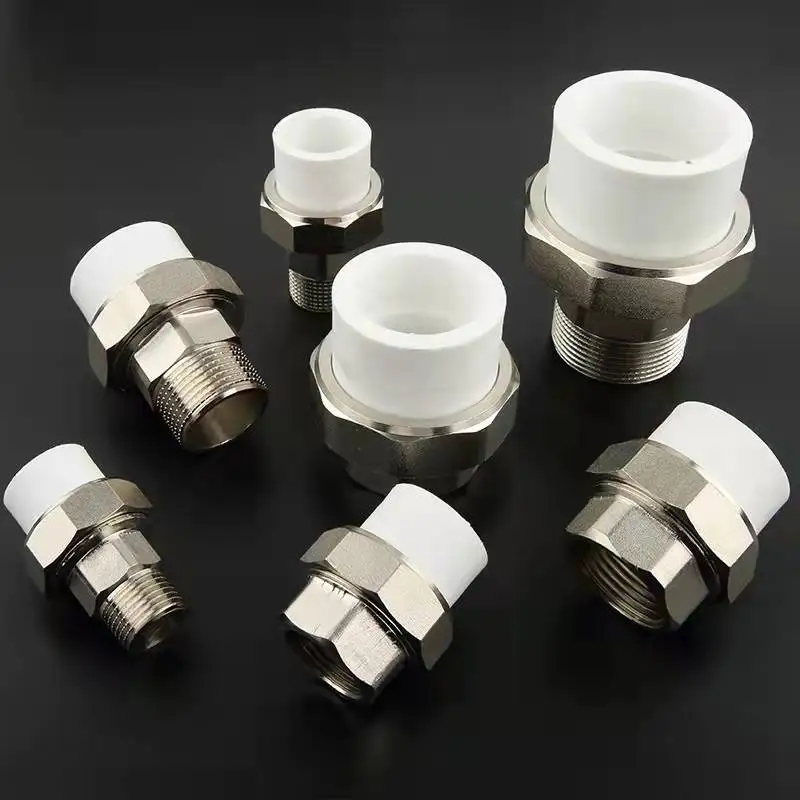 

1PC PPR water pipe fittings copper live joint outer wire live wire 1/2 3/4 one inch tooth live hot melt pipe joint