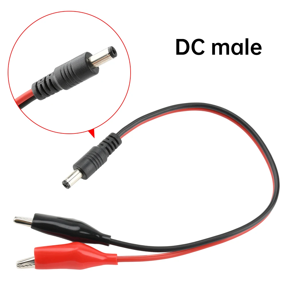 DC Male/Female Jack Connector to Alligator Clip DC Power Supply Male Female Test Leads Alligator Clip Wire Connector 25/30cm