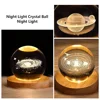 USB LED Night Light Galaxy Crystal Ball Table Lamp 3D Planet Moon Lamp Bedroom Home Decor for Kids Party Children Birthday Gifts 6