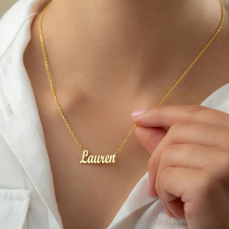 Custom Name Necklace For Women Man Personalized Stainless Steel