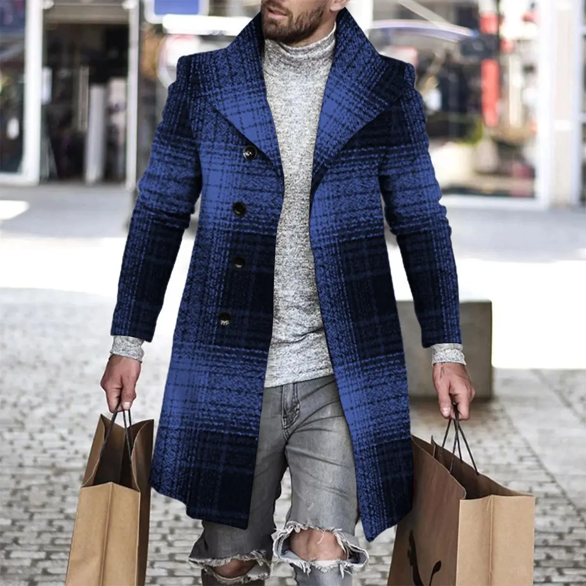 Mens Coat 2024 New Casual Men Coat Winter 6 Colors Men Coats Winter Formal Mens Trench Coat Jacket  Size S-4Xl Outdoor