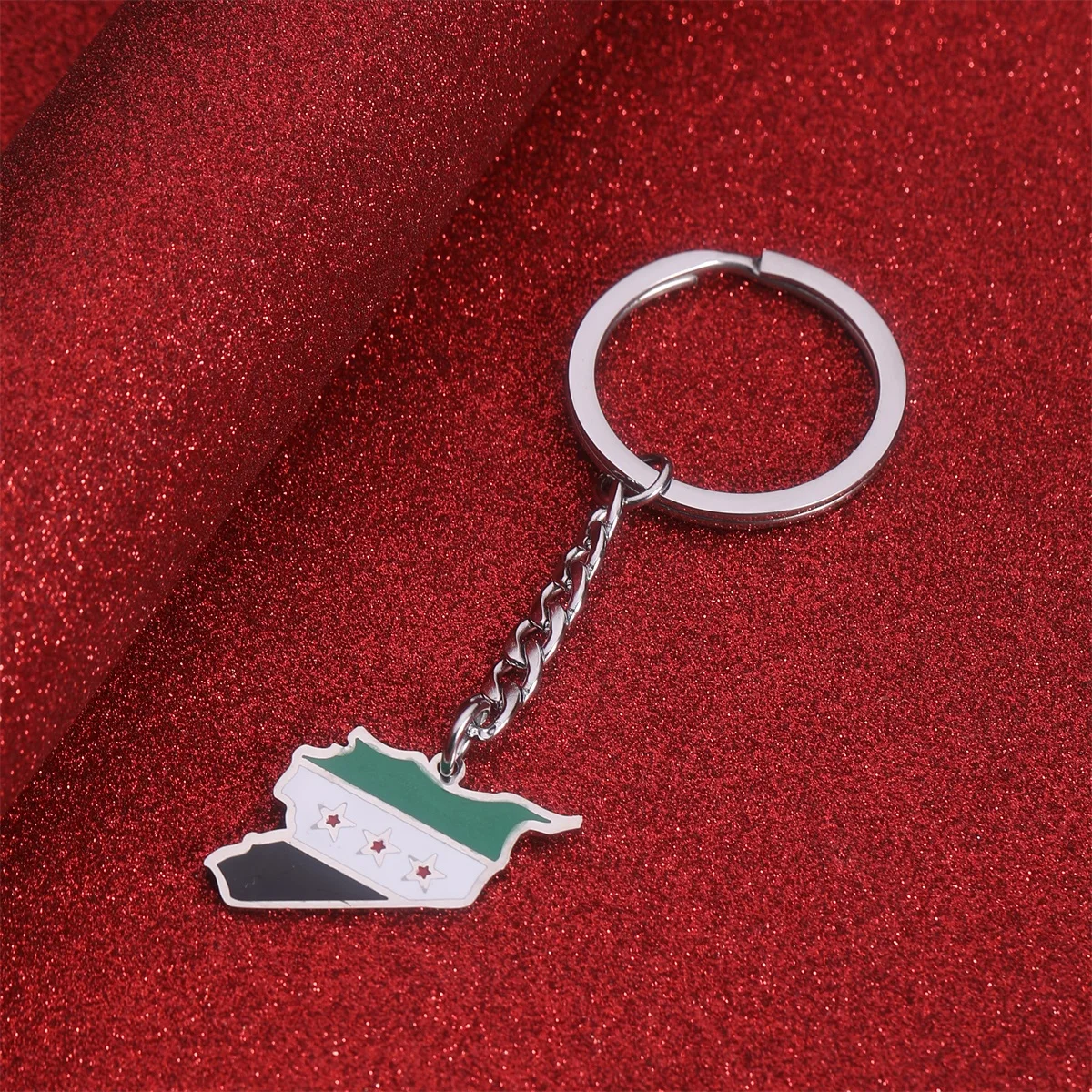 Syria Map With Flag Keychain Jewelry Syria Map Jewelry 5