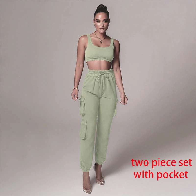 Casual Sport Set Crop Top Pants Set 2 Piece Set Women 2022 New Autumn Women Clothing Two Piece Set White Tracksuit Woman Pants