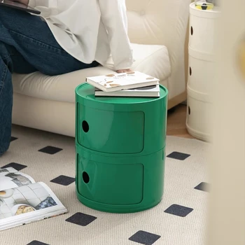 Comodini semplici rotondi nordici Comodini per camera da letto in plastica Mini piccolo comodino creativo Tavolo De Chevet Mobili per la casa 1