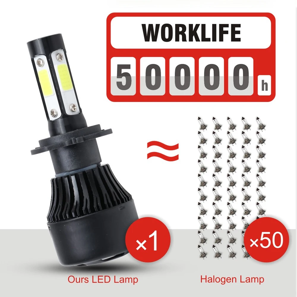 1pcs Car Modified Headlights H4 H11 H7 H13 9005 9006 5202 9003 9004 3200lm Led Headlight Kit