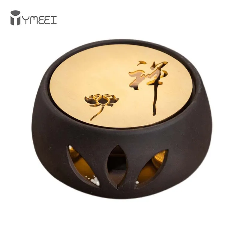 YMEEI Japanese Ceramics Teapot Warmer Holder Base Tea Water Warmer Insulation Candle Heating Holder Fire Stove Teapot Home