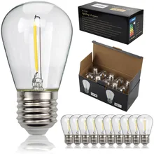 

Waterproof S14 Replacement LED Edison Light 1W Equivalent to 10W E27/E26 2700K Outdoor String Lights Vintage Clear LED Bulbs