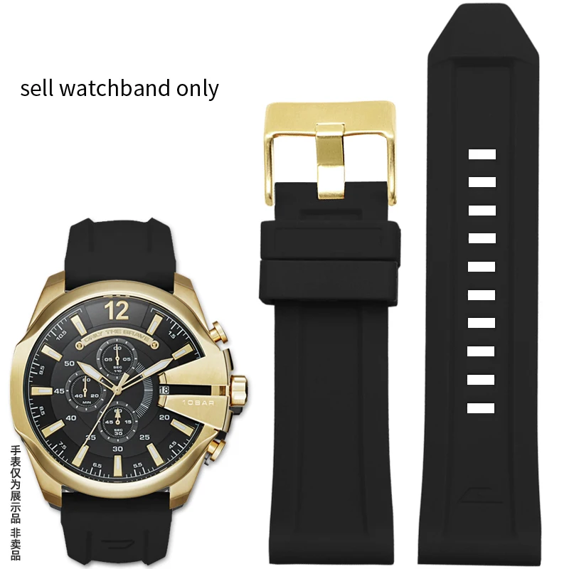 Premium Waterproof Silicone Rubber Watch Band - Soft, Durable Large Strap