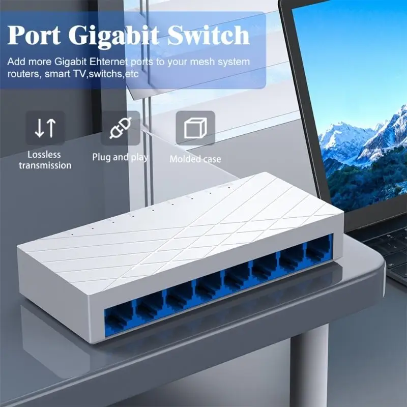 Y1UB 8 포트 도킹 스테이션 인터넷 분배기 1000M RJ45 이더넷 스위처 기가비트 네트워킹 분배기 어댑터 네트워킹 스위처