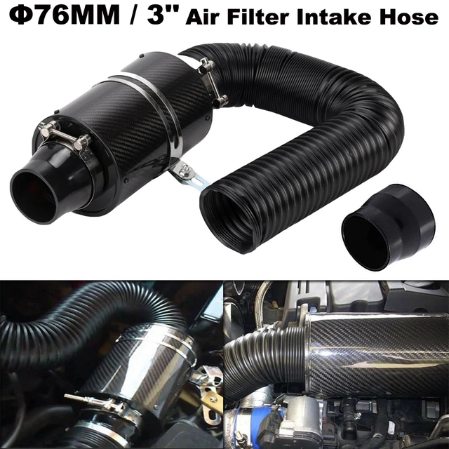 Auto tubo de admissão de ar frio 76mm 3 Polegada universal turbo filtro de  alumínio automotivo filtro de ar indução fluxo mangueira tubo kit -  AliExpress