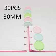 

30PCS30MM solid mushroom hole binding buckle Nordic color plastic material girl's special notebook notepad binding disc