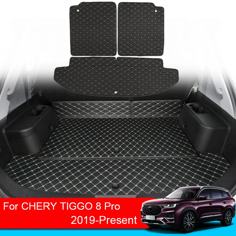 

1PC PU Leather Car Rear Trunk Mat For Chery Tiggo 8 Pro 2019-2024 Waterproof Protective Cargo Liner Tray Floor Pads Accessories