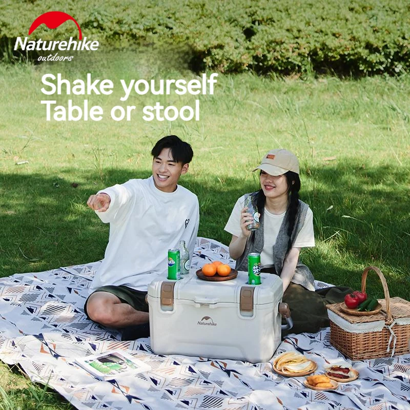 Naturehike Cooler Box 72h Fresh Outdoor Portable Camping Incubator Picnic Car Insulated Box Ice Storage Bucket Freezer 32/45L