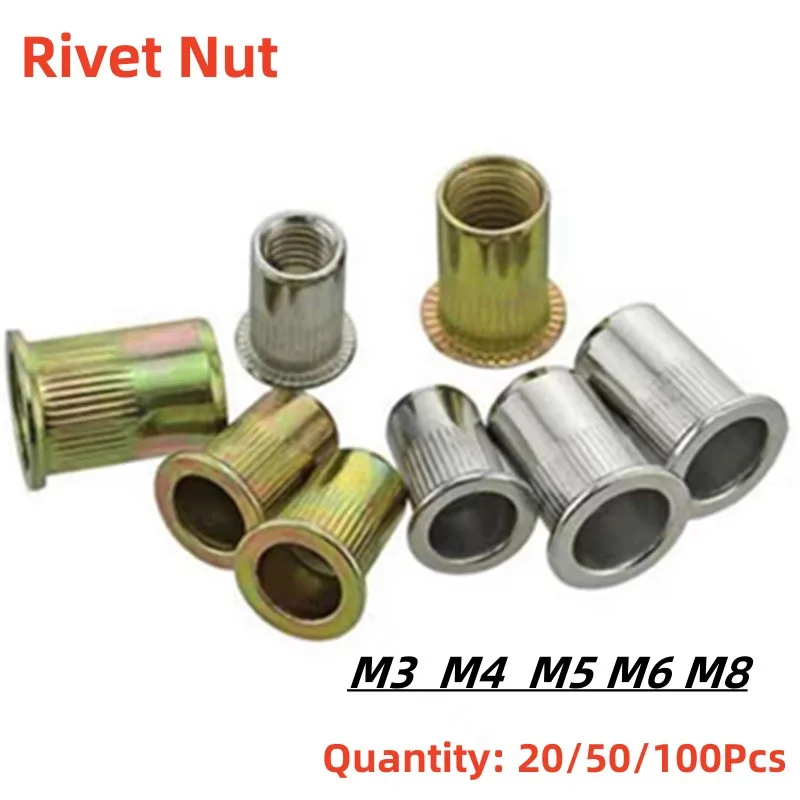 

Rivet Nuts M3 M4 M5 M6 M8 304 Stainless Steel Carbon Steel Flat Countersunk Head Threaded Rivet Nut Insert Rivnut Nutsert